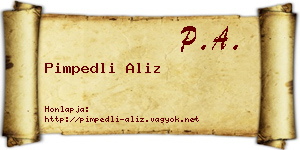 Pimpedli Aliz névjegykártya